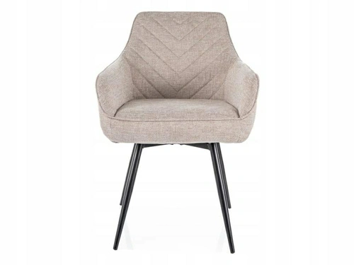 Čalouněná béžová jídelní židle s područkami Pina Intesi