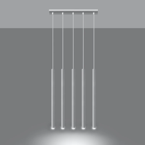 Závěsné svítidlo Pastelo 5ramenné bílé moderní nad stůl do kuchyně a jídelny