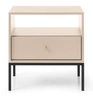 Noční stolek béžový 54 cm se zásuvkou na vysokých nohách Evora Intesi moderní styl