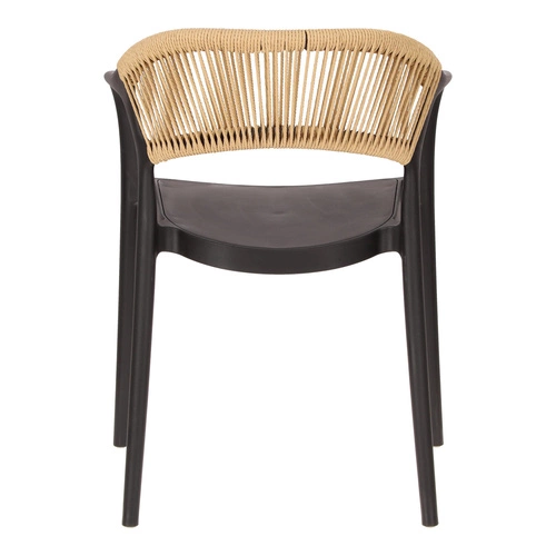 Jídelní židle Osma Intesi černá, polypropylen, stohovatelná, snadné čištění, s područkami