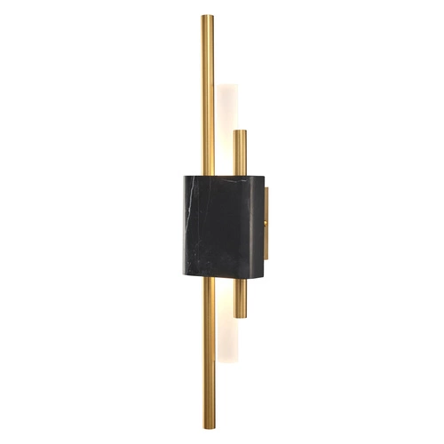 ELLIE LED mramorová nástěnná lampa černá a zlatá 50 cm