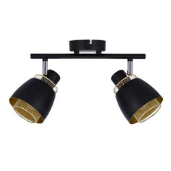 Stropní svítidlo Aleksandria černozlaté nastavitelné do obýváku a ložnice 2bodové