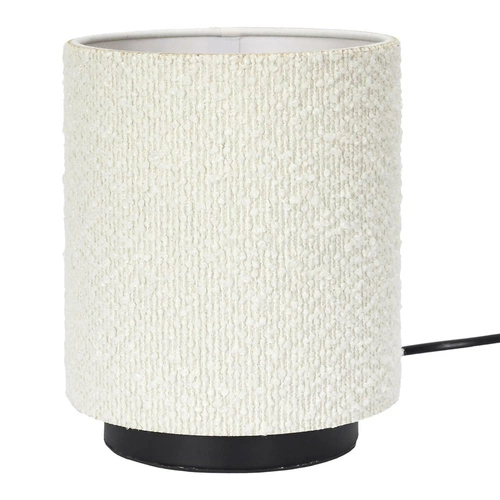 Noční lampička do ložnice Intesi moderní bílá boucle se skandinávským stínidlem