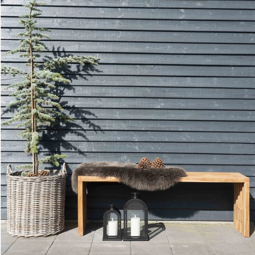 Dřevěná lavice do předsíně Benidorm 140 cm skandinávský styl přírodní teakové dřevo Intesi