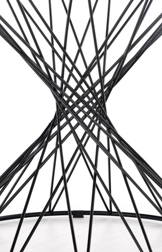 Konferenční stolek Susa kulatý skleněný černý moderní loft do obýváku 50 cm Intesi