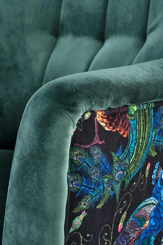 Relaxační křeslo Gredos zelený samet do obýváku moderní s područkami Intesi