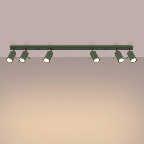 Stropní svítidlo RING 6L olivově zelené moderní do obýváku a ložnice Sollux