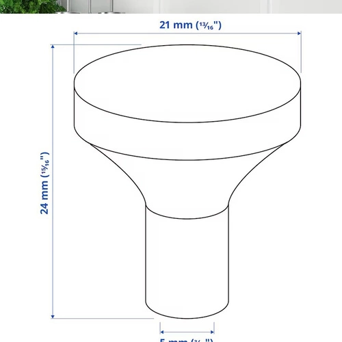 Sada 12 nábytkových knoflíků BAGGANAS z nerezové oceli IKEA