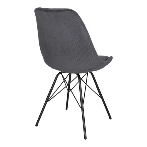 Čalouněná jídelní židle Eris moderní antracitový manšestr na černých nohách Actona