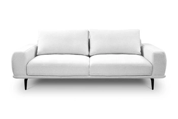 Rozkládací pohovka Salmi s funkcí spaní bílá skandinávská trojmístná do obýváku