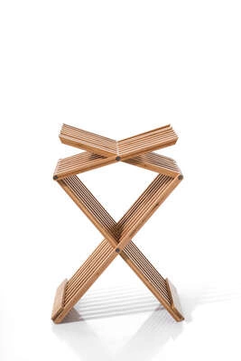 Skládací bambusová stolička 5five simply smart do obýváku a předsíně, dřevěná boho, přírodní