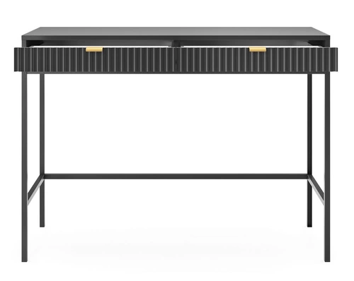 Toaletní stolek Delicious černý rýhovaný se zásuvkami moderní do ložnice 104 cm Intesi