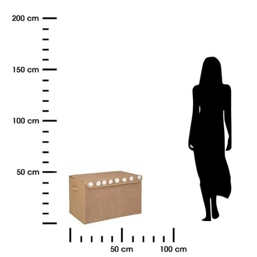 Krabička s jutovými pompony 36 x 57 cm