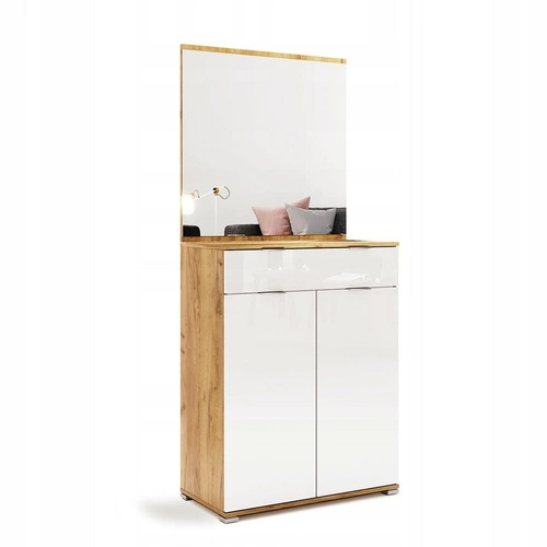 Komoda Tissa 80 cm bílý lesk se zásuvkami moderní do obýváku nebo ložnice Intesi