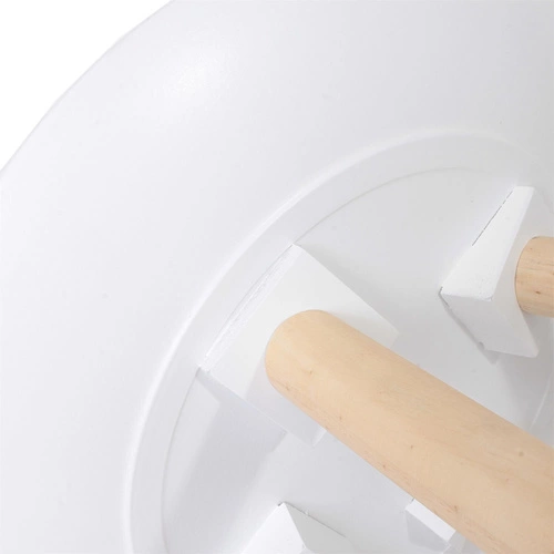 Sada 2 kulatých konferenčních stolků Intesi bílá/přírodní skandinávský dřevěný 2v1 do obýváku