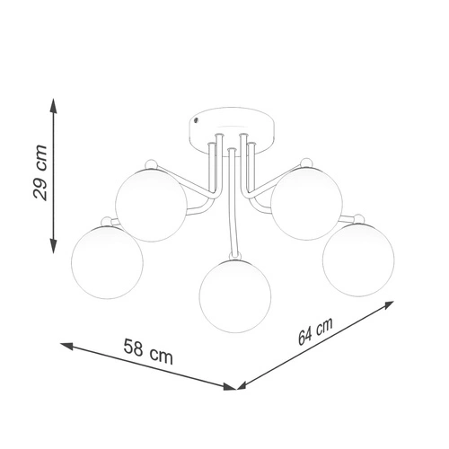Lustr Astral 5 bílý minimalistický skleněné koule moderní Sollux Lighting