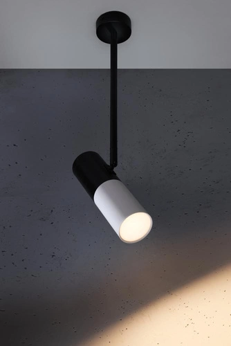 Závěsné svítidlo Tuba moderní bílo-černé nastavitelné do kuchyně a obýváku CANDELLUX