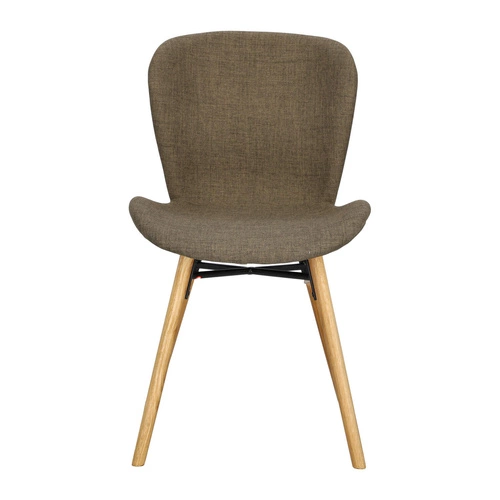 Čalouněná židle Batilda Actona do jídelny a obýváku dubová khaki v boho stylu