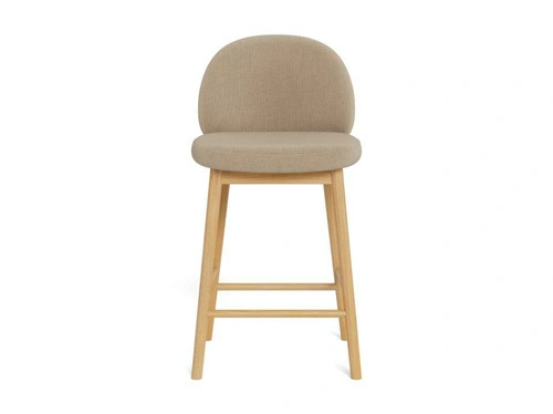Barová židle Sophia béžová čalouněná 65 cm do kuchyně na dubových nohách