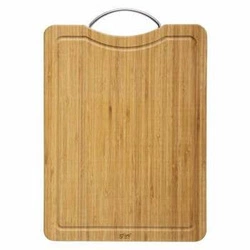 bambusové prkénko na krájení 42x30 cm s kovovým držadlem boho
