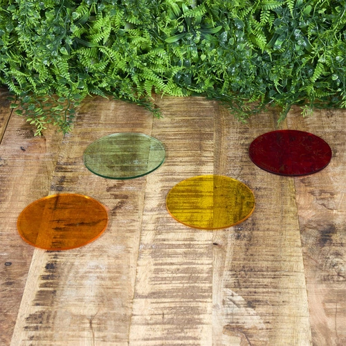 Sada 4 barevných průhledných podtácků pod skleničky