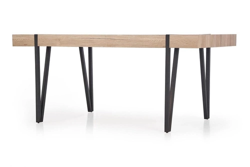 Jídelní stůl loftový Hannah dub san remo černé nohy 170x90 cm moderní Intesi