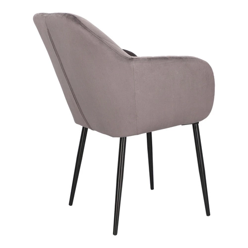 Čalouněná sametová jídelní židle s područkami Emilia Actona šedá moderní