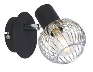 Nástěnné svítidlo Oslo černé s chromem, ocelové, nastavitelné do obýváku, ložnice nebo nad zrcadlo