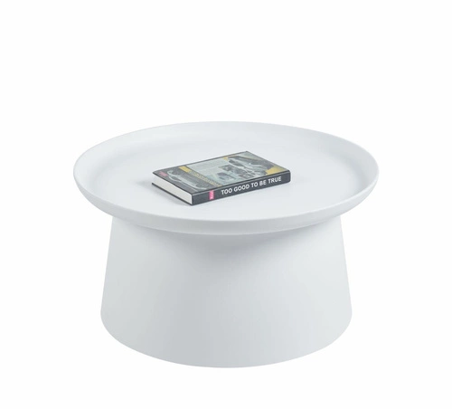 Konferenční stolek Xena kulatý bílý 70 cm moderní skandinávský do obýváku Intesi