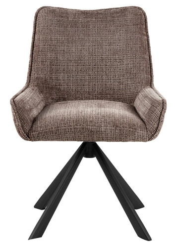 Otočená jídelní židle s područkami Eddie Actona, čalouněná, béžová, skandinávský styl