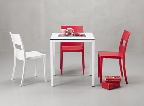 Jídelní stůl Mirto 120x80 cm bílý moderní kovový snadno čistitelný SCAB Design