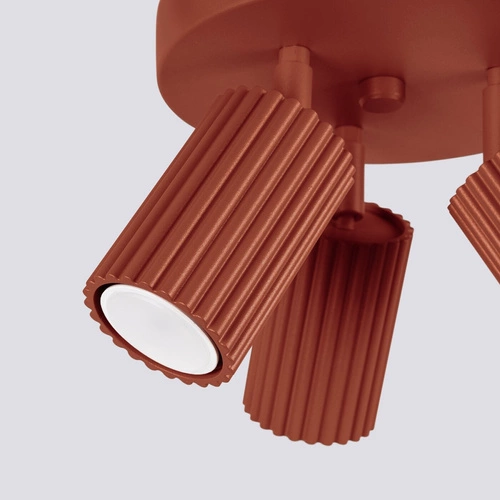 Stropní svítidlo KARBON 3P červené minimalistické do obýváku a ložnice s nastavitelným stínidlem