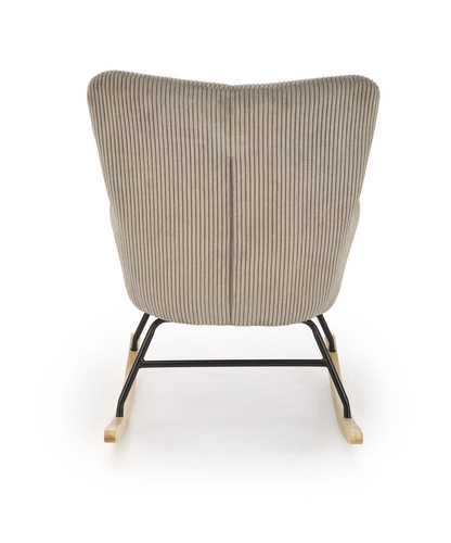 Houpací křeslo ušák Donelia šedý manšestrový do obýváku moderní s područkami Intesi