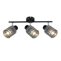 Stropní lampa Bill strip černá 3x40W E27 kouřové stínítko