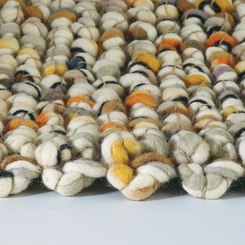 Vlněný koberec do obýváku Marble béžovo-hnědý 250x350 cm ručně tkaný skandinávský