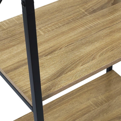 Lukis moderní stojanový věšák do předsíně s policemi loft kov černý hnědý Intesi