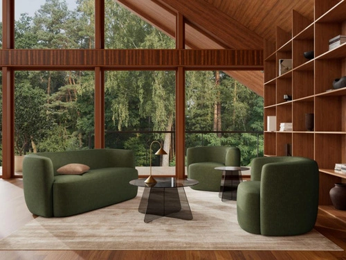 Konferenční stolek Samos 80 cm kulatý kouřové sklo černý moderní