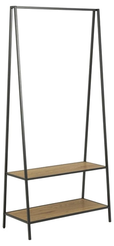 Stojanový věšák do předsíně Seaford s policemi na boty dub černý moderní Actona