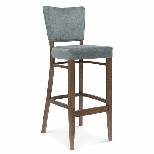 Dřevěný barový stolička s opěrkou Tulip.1 FAMEG, kožený, na míru do kuchyně a jídelny