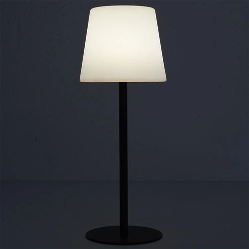 Moderní LED stolní lampa Intesi černá s USB a nastavitelnou intenzitou do obýváku a ložnice