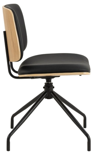 Otočná židle Owen Actona černá kůže do kanceláře a obýváku čalouněná industriální