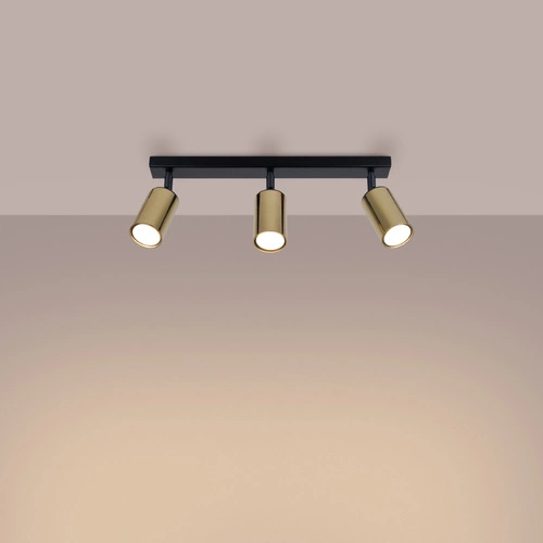 Moderní stropní svítidlo WINX 3 černé zlaté ocelové do obýváku a ložnice 45 cm