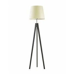 Stojací lampa ARUBA, ecru stínidlo, tmavě hnědé nohy