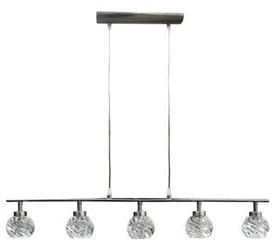 Závěsná lampa Gira 5x40W G9 saténový nikl+křišťál