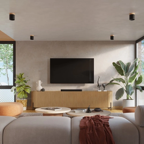 Stropní LED svítidlo RIF černé moderní do obýváku a ložnice SOLLUX LIGHTING