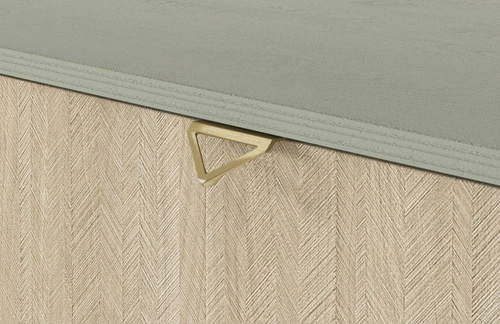 Dřevěná komoda se zásuvkami Sage 106 cm v rybí kost glamour do obýváku a ložnice