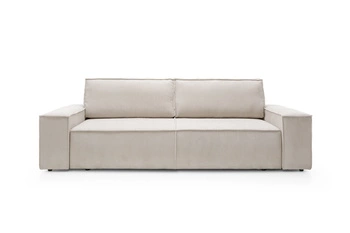 Rozkládací pohovka Molde manšestr béžová 3místná s úložným prostorem do obýváku