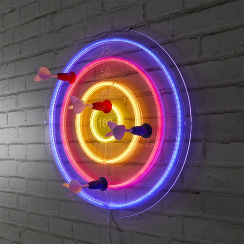 Lampička Terč se šipkami LED barevná