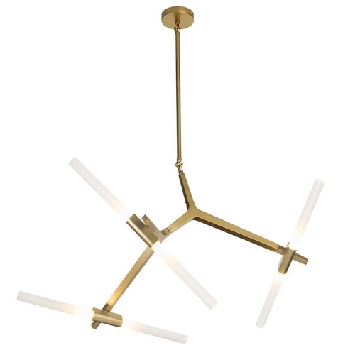 Závěsné svítidlo STICKS-6 zlaté moderní, nastavitelné nad jídelní stůl a do obýváku, 6 světel