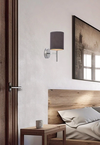 Nástěnné svítidlo Yan moderní chrom s grafitovým stínidlem do obýváku a ložnice CANDELLUX